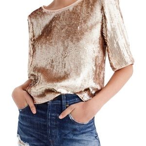 J. crew rose gold sequin top